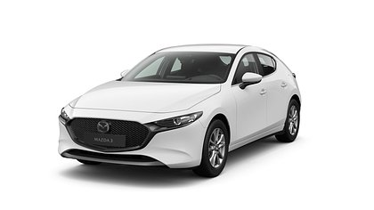 2026 Jauns Mazda 3 Arctic White 2.5 M Hybrid e-Skyactiv G MT Prime-line
