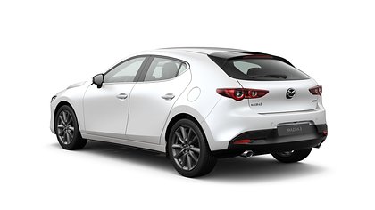 2026 Jauns Mazda 3 Snowflake White Pearl 2.5 M Hybrid e-Skyactiv G AT Centre-line (3)